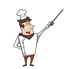Cartoon Chef with Pointer