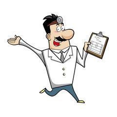 Cartoon Doctor with Clipboard