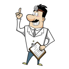 Cartoon Doctor with Clipboard