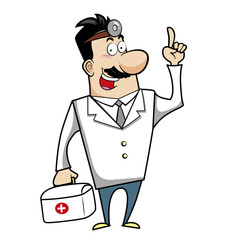 Cartoon Doctor with First Aid Kit