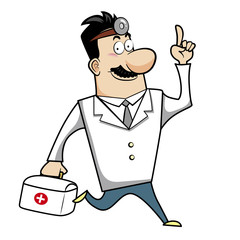 Cartoon Doctor with First Aid Kit