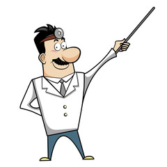 Cartoon Doctor with Pointer
