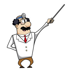 Cartoon Doctor with Pointer
