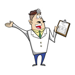 Cartoon Doctor with Clipboard
