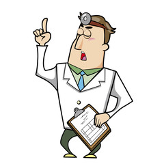 Cartoon Doctor with Clipboard