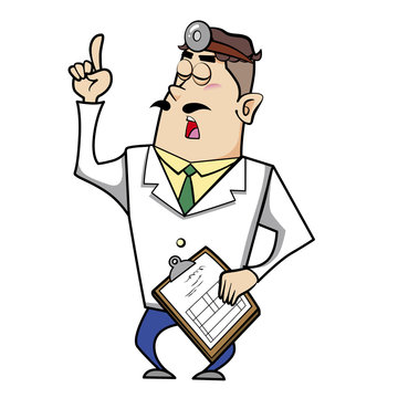 Cartoon Doctor with Clipboard