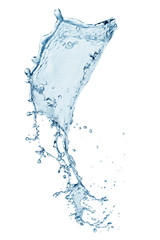 Fototapeta na wymiar blue water splash isolated on white background