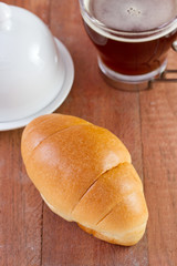 bread with cup of coffee