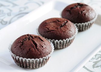 freshly baked chocolate muffins