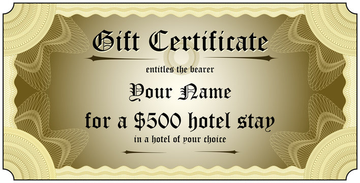 Gift certificate with guilloche patterns for a unique look