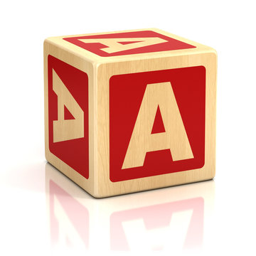 Letter A Alphabet Cubes Font