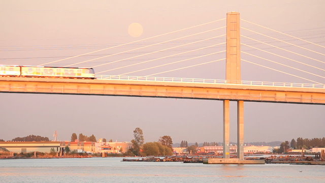 Full Moon, Canada Line Bridge, Vancouver