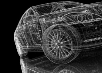 car .3D model body structure