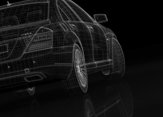 Fototapeta na wymiar car .3D model body structure