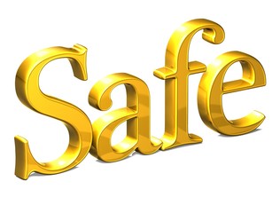 3D Word Safe on white background