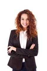 Young beautiful casual business woman posing