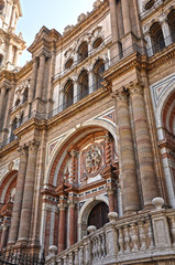 Fachada barroca de la catedral de Málaga