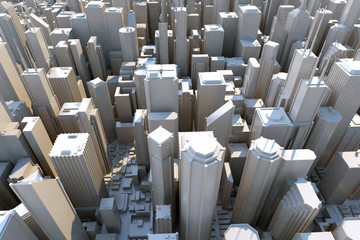 3d city - view from above