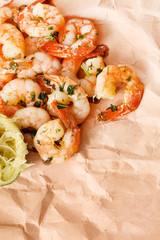 shrimps with lime and parsley