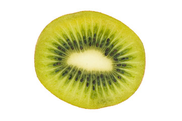 Fototapeta na wymiar Slice of fresh kiwi fruit isolated on white