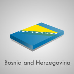 European flags set (glossy bricks) - Bosnia and Herzegovina