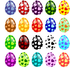 Ostereier Set mit Herz Muster