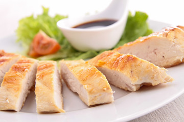 grilled meat and sauce