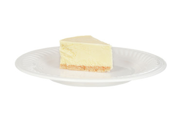 isolated plain cheesecake