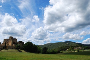 Castle and landscape, Lourmarin village, Provence, France