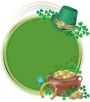st patrick's day green hat gold coins clip art preview