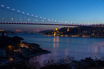 Fatih Sultan Mehmet Bridge at istanbul Turkey