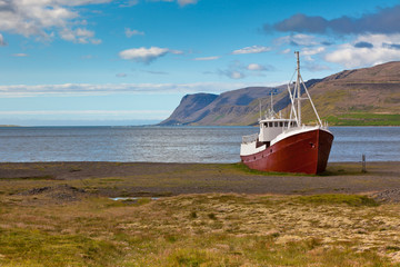 Abandoned fishing ship in Iceland