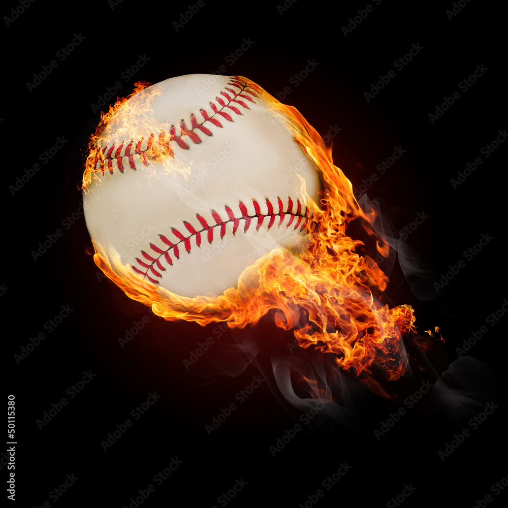 Poster burning objects and objects on fire background