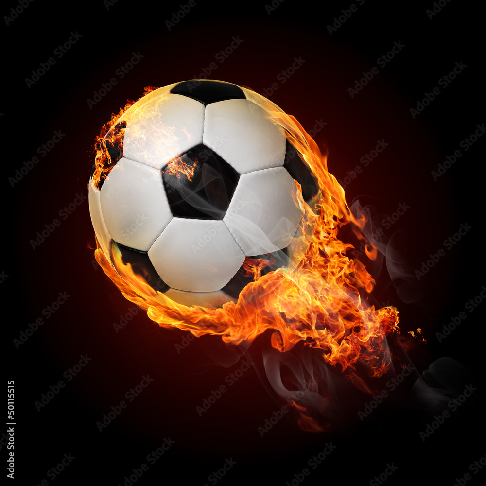 Poster burning objects and objects on fire background