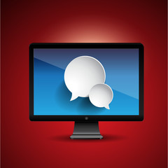 Speech bubble icons on screen