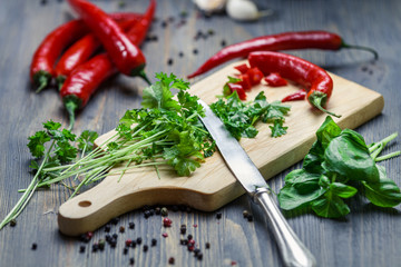 Fresh chopped parsley and red pepper