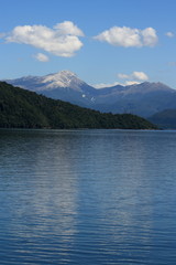 clouds reflecting in lake Manapouri