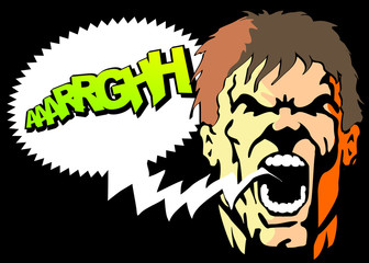 Man throwing a shout - Comic