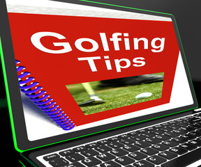 Golfing Tips On Laptop Shows Golfing Advices