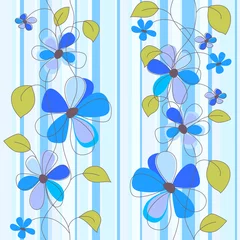 Wall murals Abstract flowers seamless flowers
