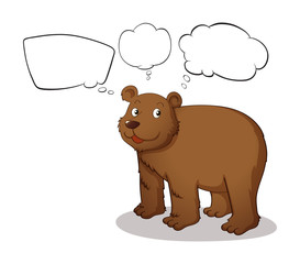 A brown bear with empty callouts