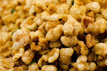 Deep fried pork skin snacks
