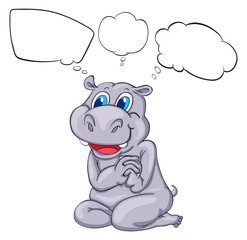A gray animal with empty callouts