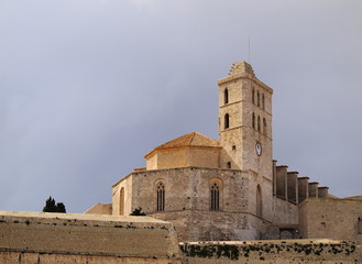 Obraz premium Cathedral in Ibiza Town, Balearic Islands, Spain