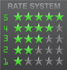 Rating stars set red vector illustration