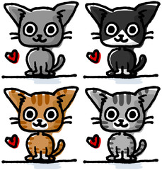 Cute cats hand-painted