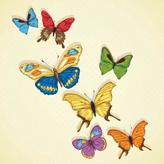 Abwaschbare Fototapete Schmetterling Schmetterlingssymbole