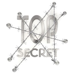 isolated  nailed top secret icon with razor wire