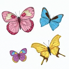 Crédence de cuisine en verre imprimé Papillon Icônes de papillon