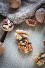 Walnuts On A Wooden Table